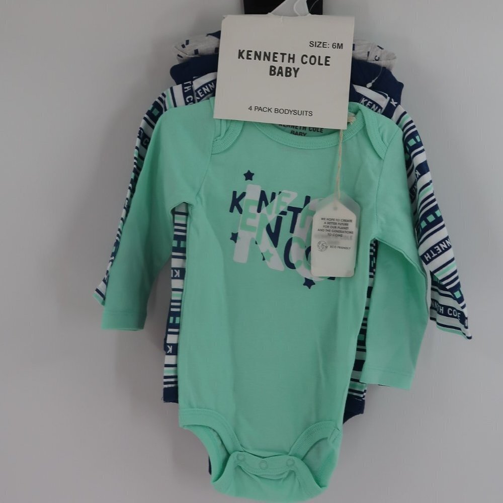 Kenneth Cole Baby Pack of 4 Long sleeve Bodysuits Size 6 Months